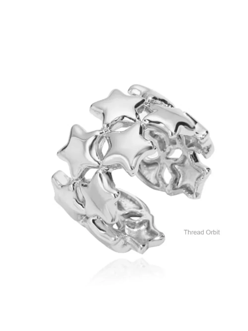 Chunky Vintage Star Open Ring - Gold & Silver Statement Ring - Y2K Trendy Ring